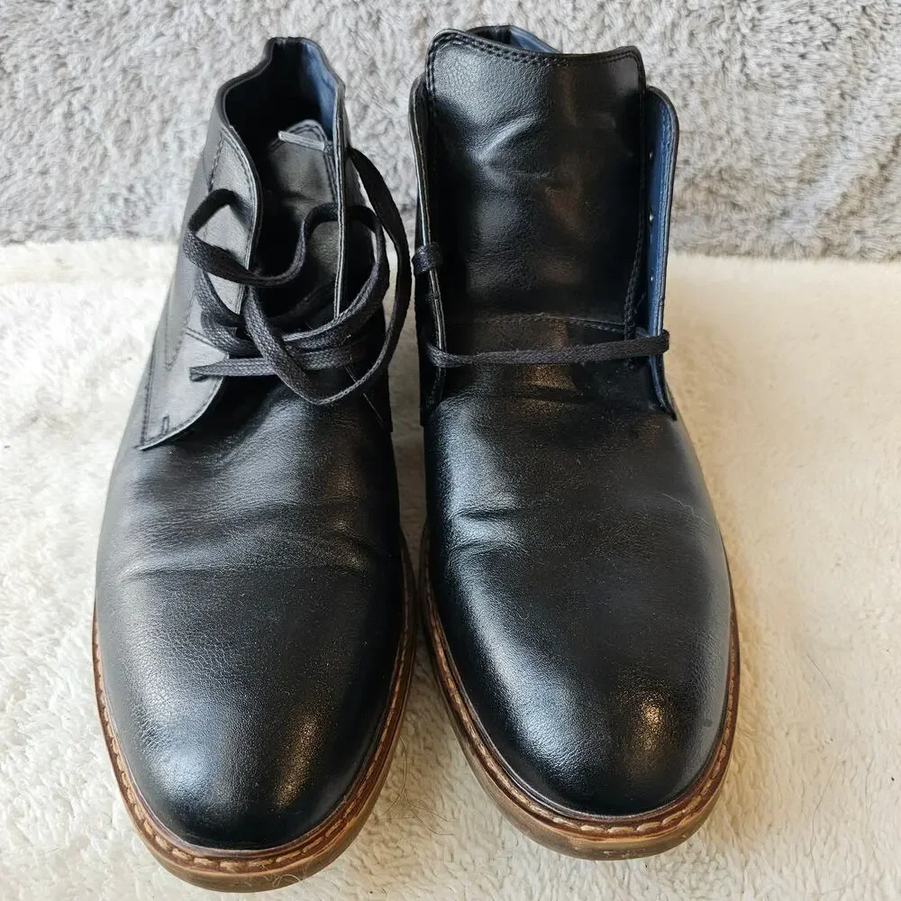 Restoration Men's Wayne Leather Lace Up Chukka Ankle‎ Boot Shoes Size 13 Black